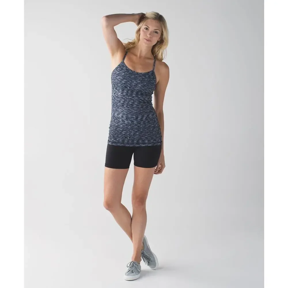 Lululemon Lululemon Power Y Tank Size 4 Dramatic Static White Black